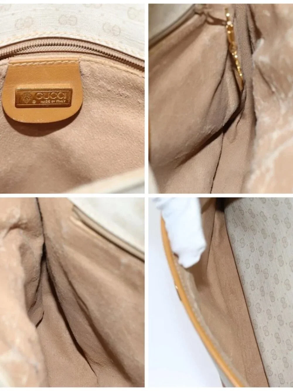 GUCCI Micro GG Supreme Shoulder Bag PVC Beige - Picture 15 of 16